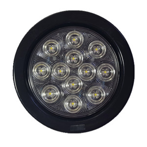 4” Round Light Clear Black Base