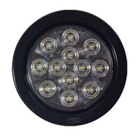 4” Round Light Clear Black Base