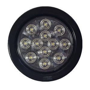4” Round Light Clear Black Base